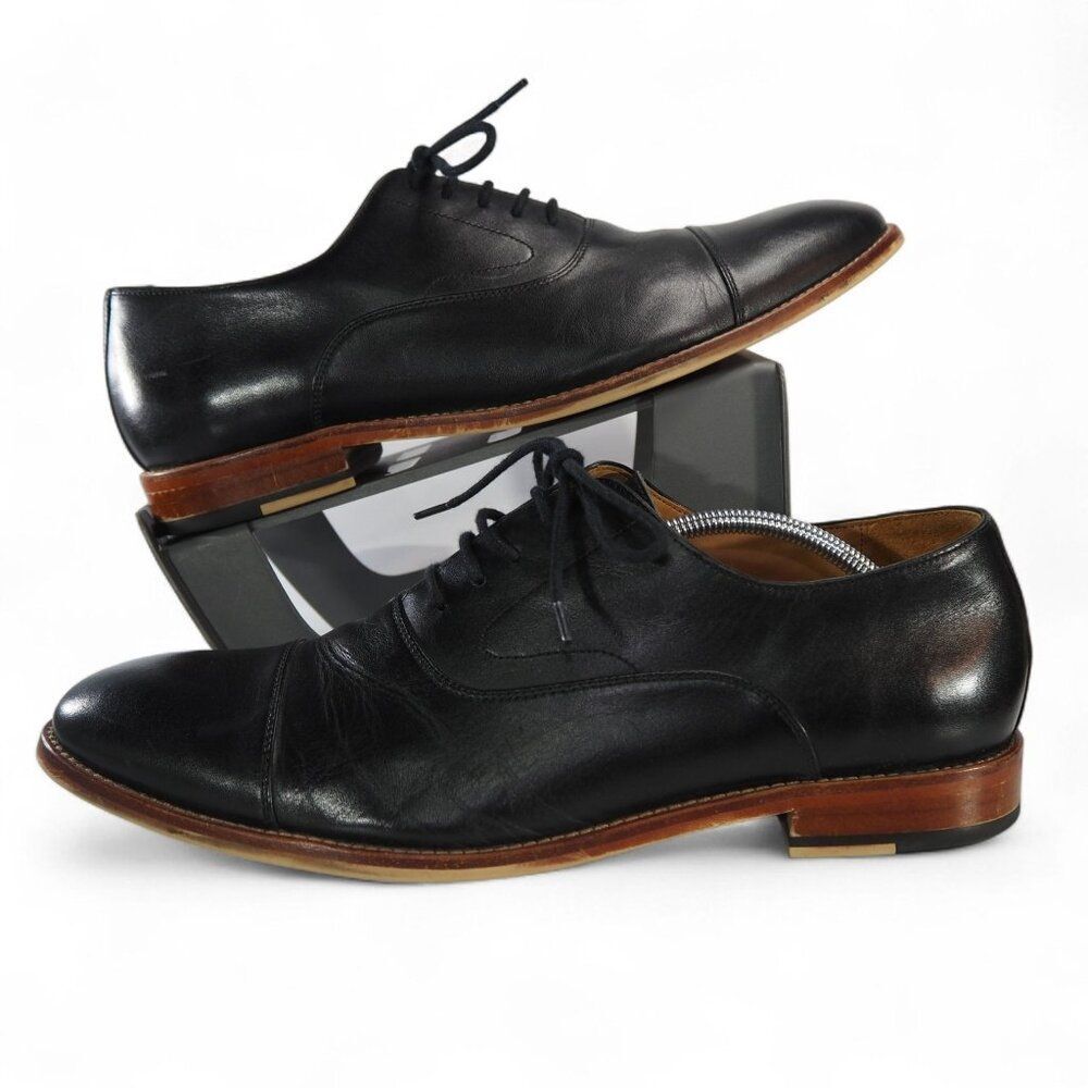 Warfield & Grand Fremont Cap Toe Leather Oxfords Men's‎ 10 Black